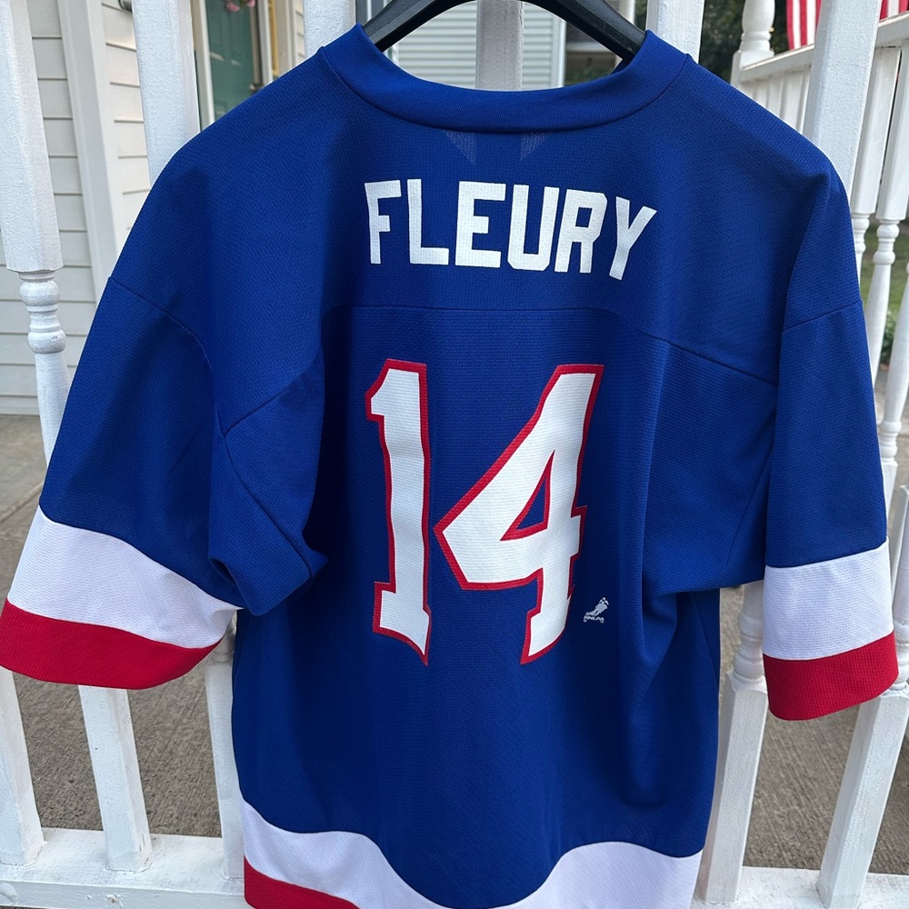 Vtg Logo 7 Men Theoren Fleury #14 New York Rangers Ice Hockey Team Size XL , USA